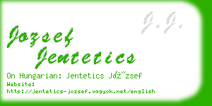 jozsef jentetics business card